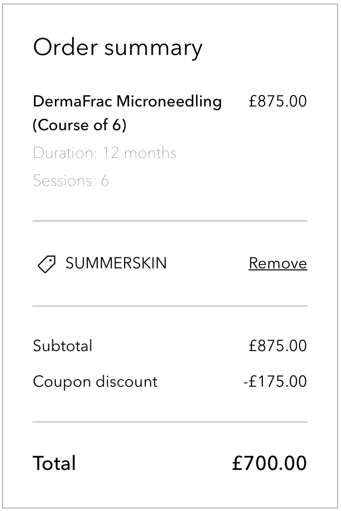 Use coupon code SUMMER SKIN