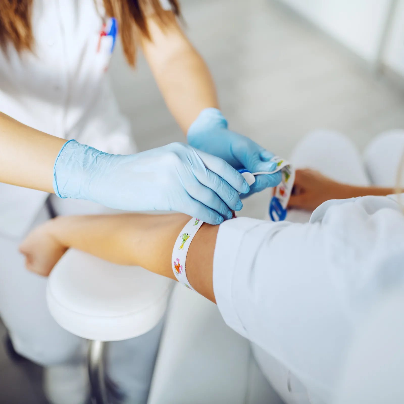 Blood test being prepared by a medical professional