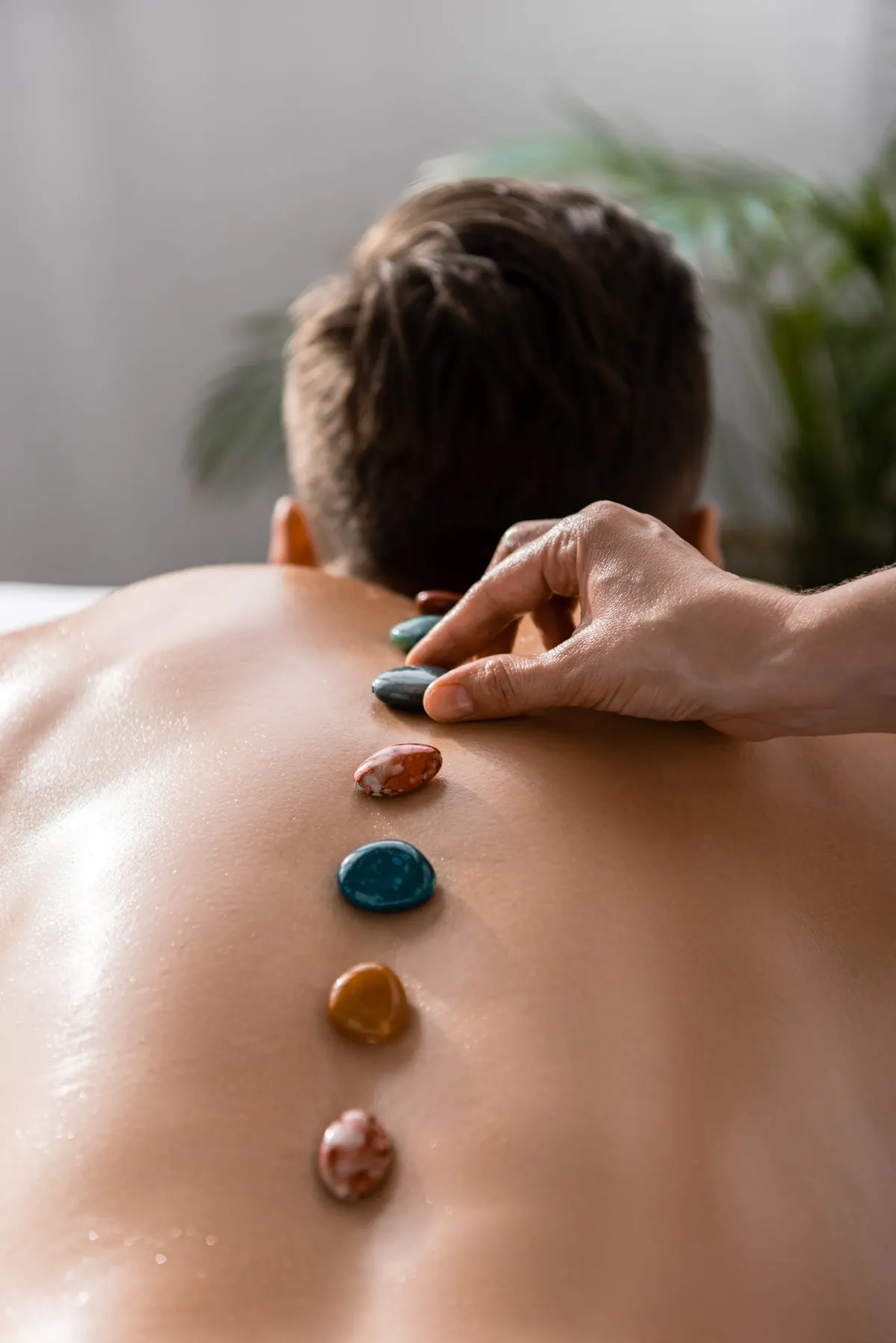 Crystal healing massage treatment